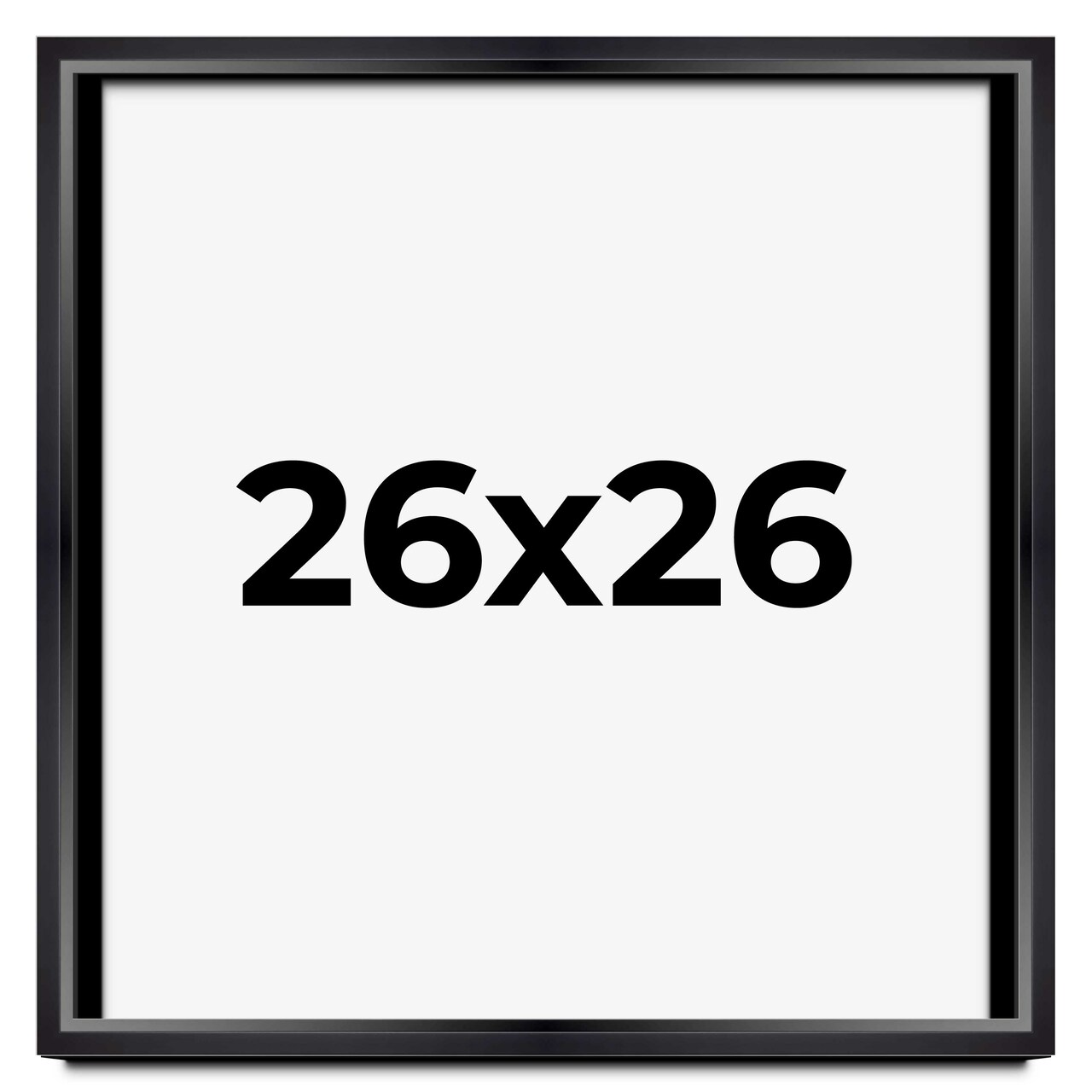 Square Minimalist Shadow Box Black Picture Frame - UV Acrylic, Backing, Hanging Hardware